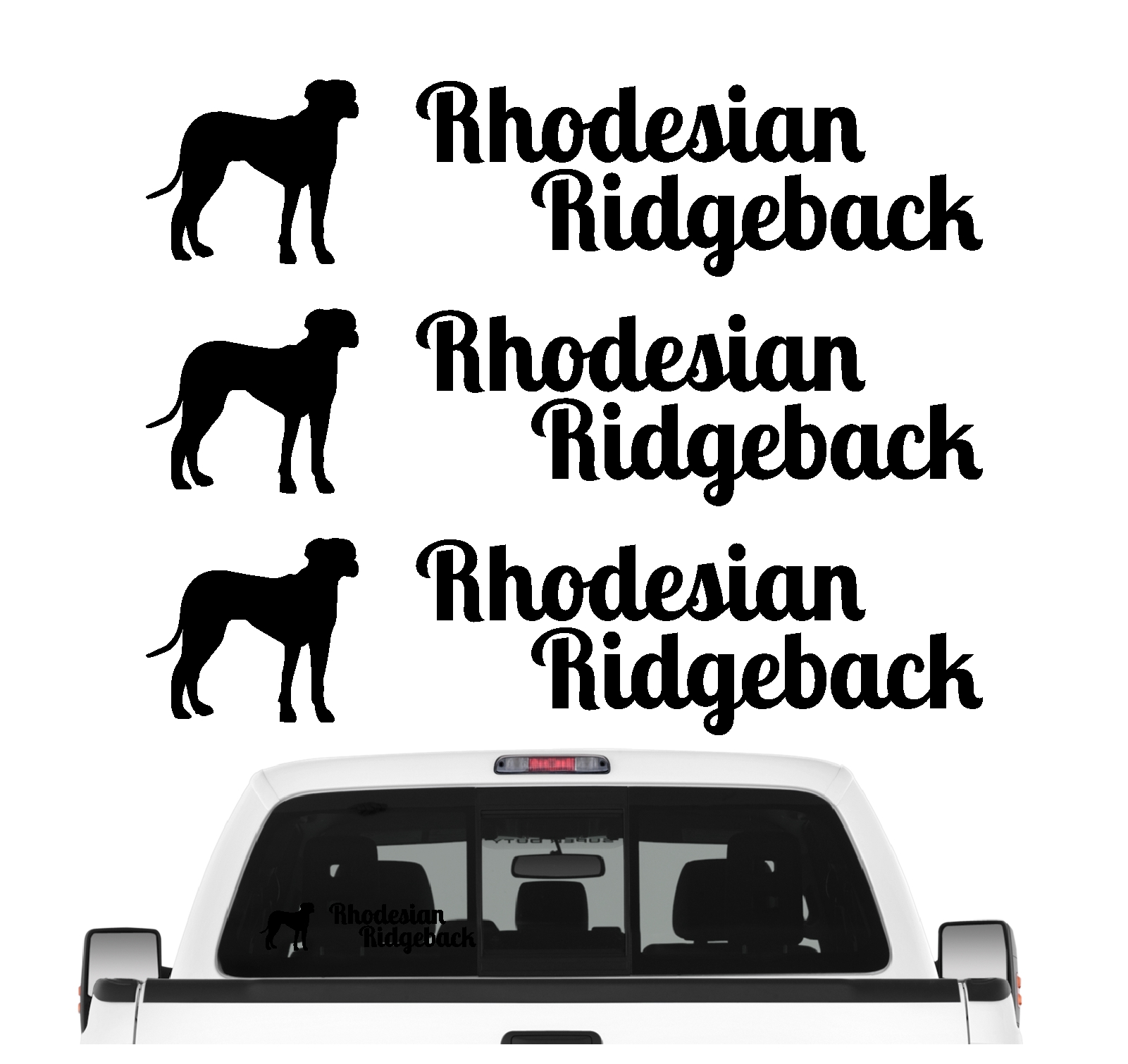 Rhodesian Ridgeback RR Aufkleber 3er Set Hundeaufkleber Hundemotiv Hund Folie
