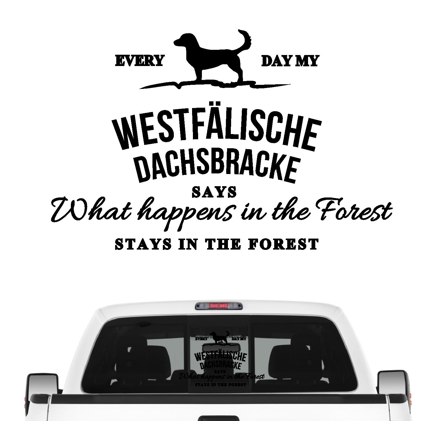 Westfälische Dachsbracke Vintage Hundeaufkleber Hundemotiv Auto Folie Jagdhund