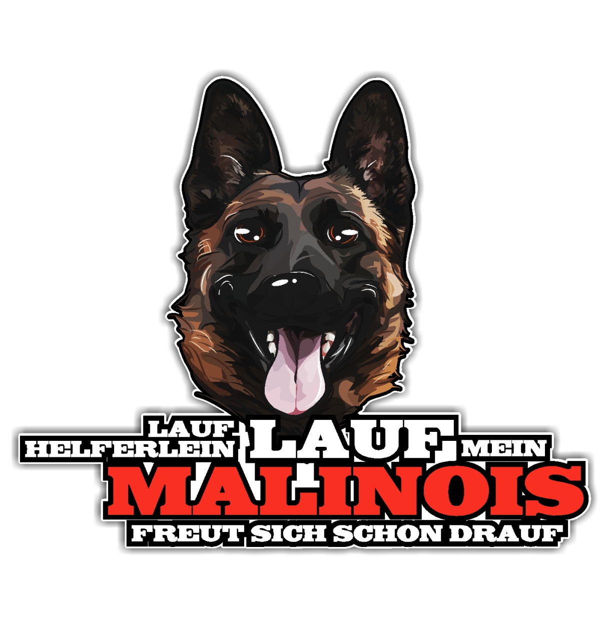 Aufkleber Sticker MALINOIS LAUF HELFERLEIN