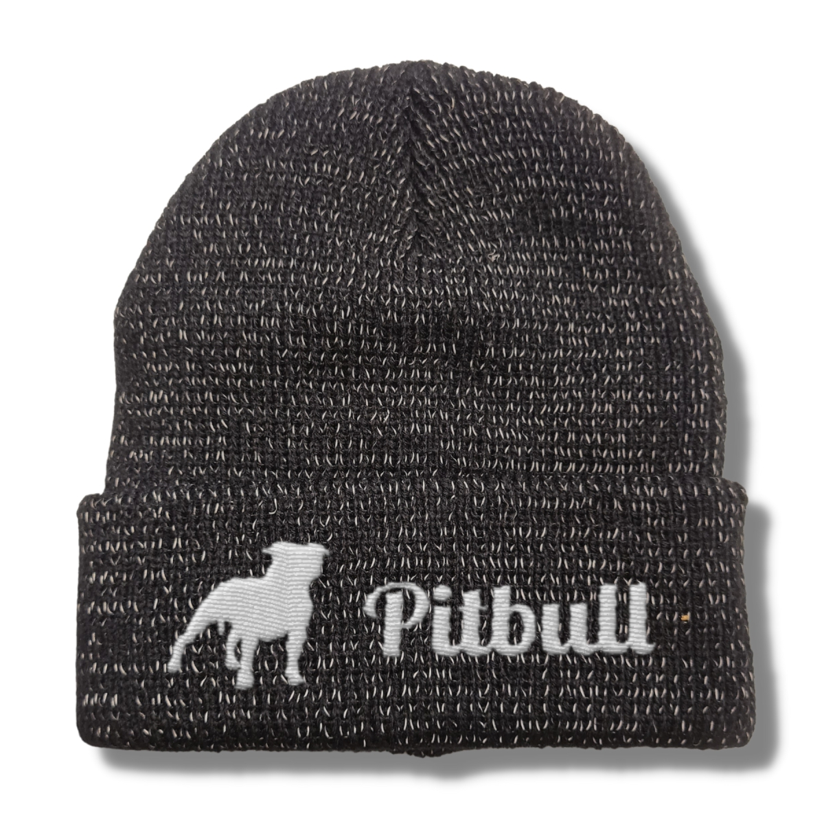Pitbull reflektierende Mütze Stickerei Hund Winter Strickmütze reflex Beanie warm kalt
