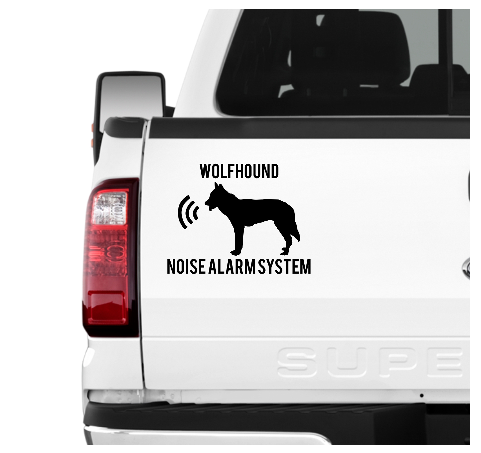 Wolfhound Noise Alarmsystem Auto Aufkleber Hund Folie Wandtattoo Tattoo Sticker Wolf Wolfhund Saarloos Tschechoslowakischer  Wolfdog