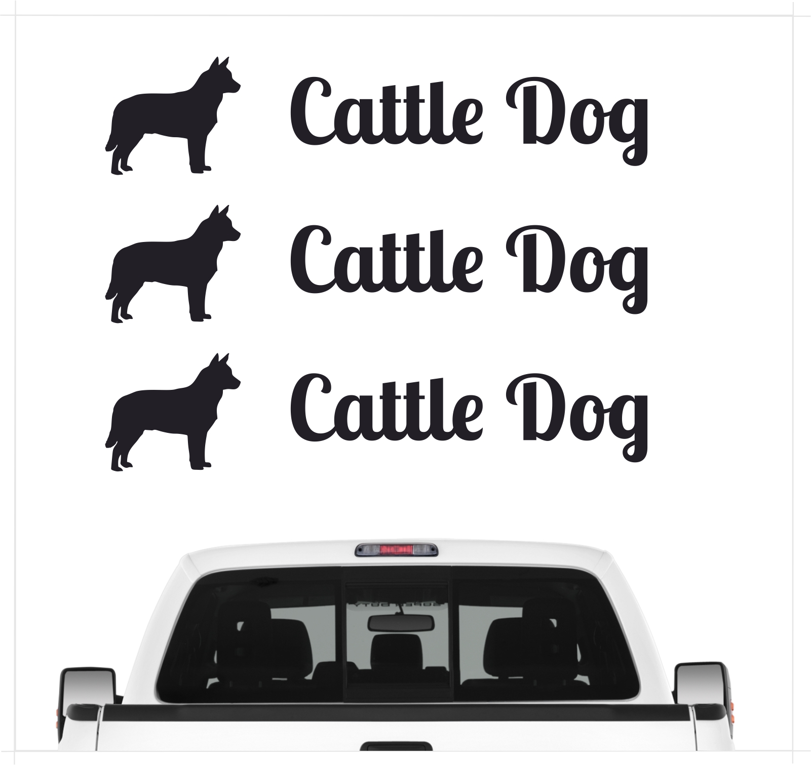 Australian Cattle Dog  ACD Aufkleber 3er Set Hundeaufkleber Hundemotiv Hund Folie
