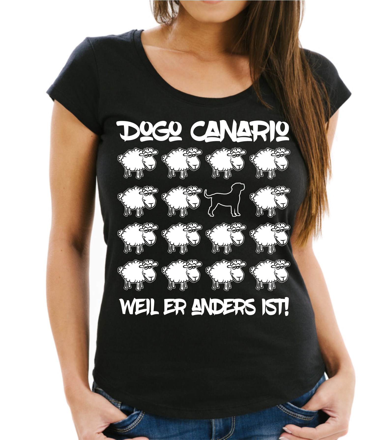 DOGO CANARIO DAMEN T-SHIRT BLACK SHEEP by SIVIWONDER