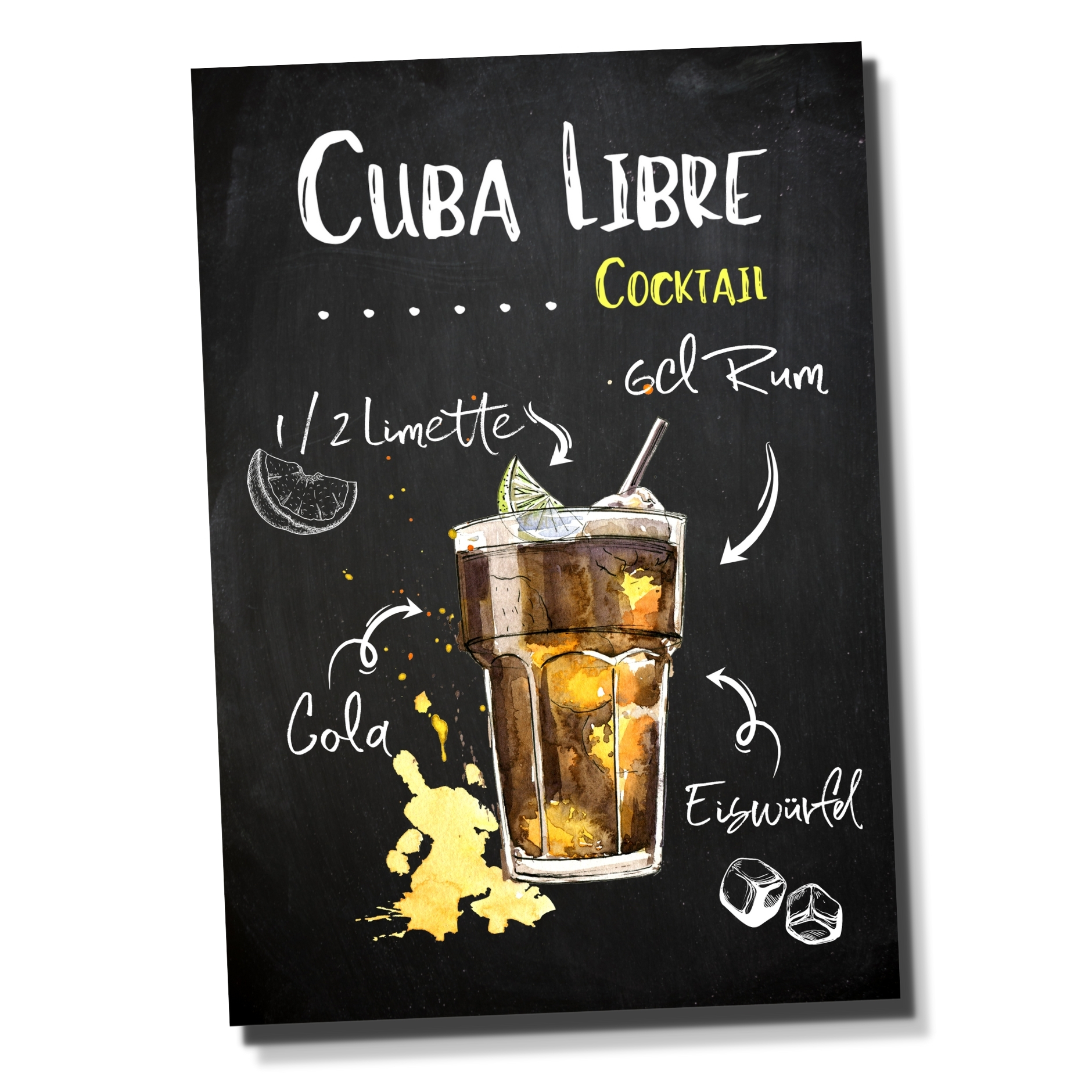 Cuba Libre Rezept Schild für deinen Partykeller Türschild Warnschild Privatgrundstück lustiges Spaß Schild  happy Design by Siviwonder