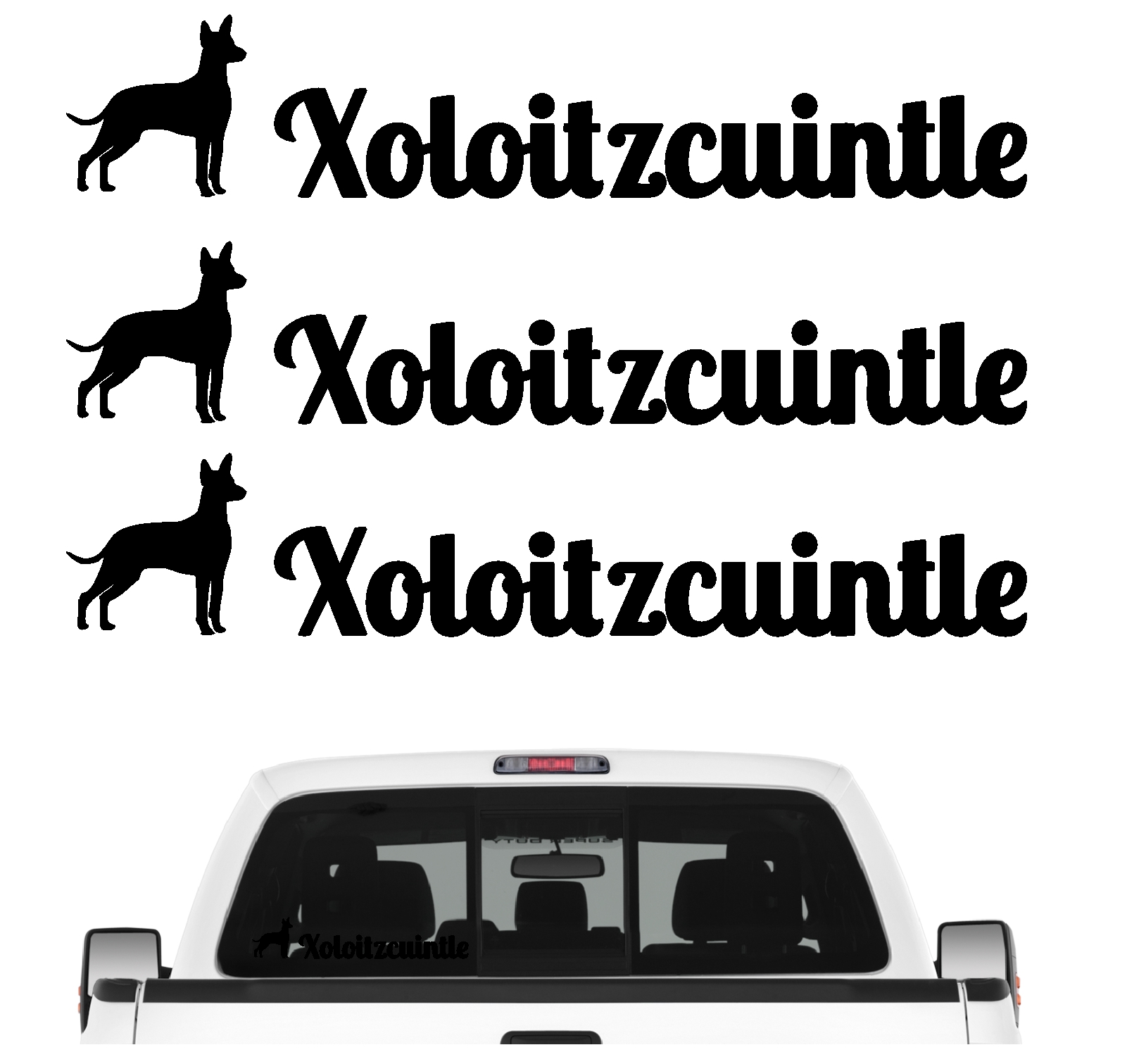 Xoloitzcuintle Xolo Aufkleber 3er Set Hundeaufkleber Hundemotiv Hund Folie