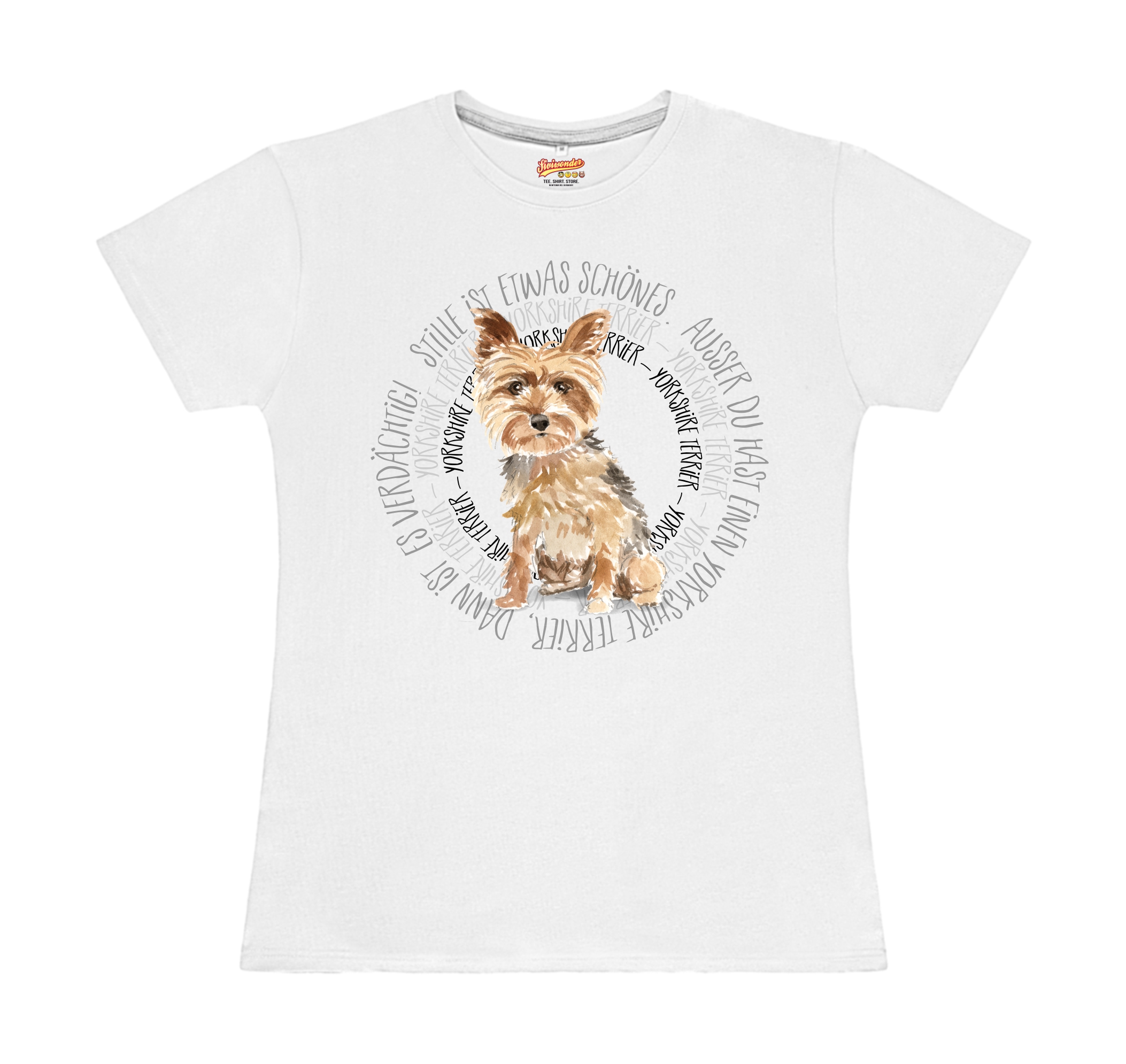 YORKSHIRE TERRIER DAMEN T-SHIRT CIRCLE Watercolor by SIVIWONDER