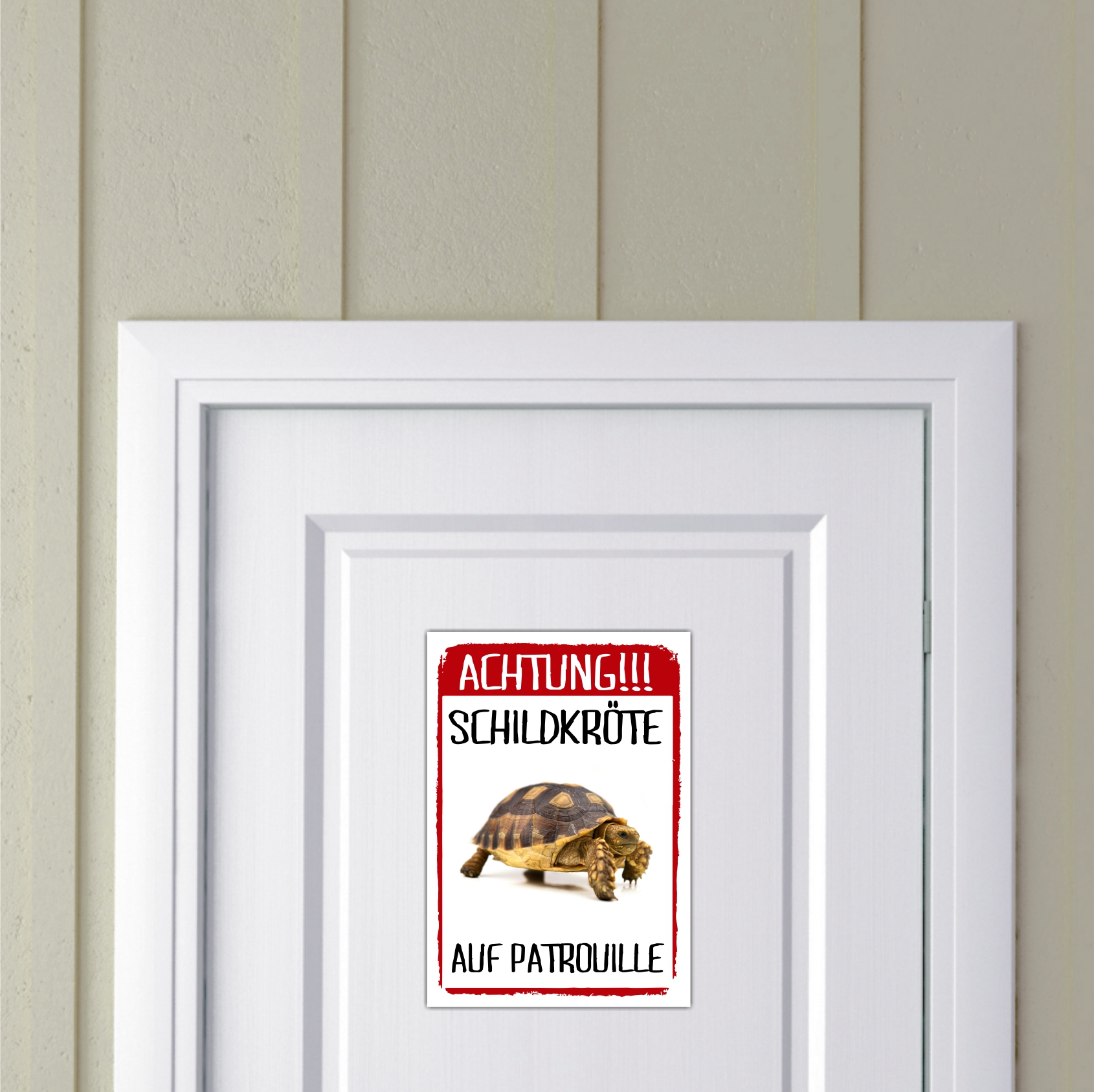 Schildkröte auf Patrouille Türschild Warnschild Spruch Schild happy Design by Siviwonder