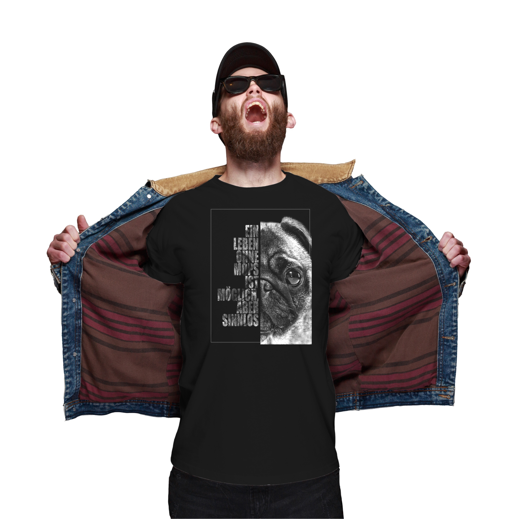 Mops Unisex T-Shirt Face Hundemotiv Doberman Pug Carlino Chinese pug Dutch bulldog  Dutch mastiff Mini mastiff  Carlin Doguillo