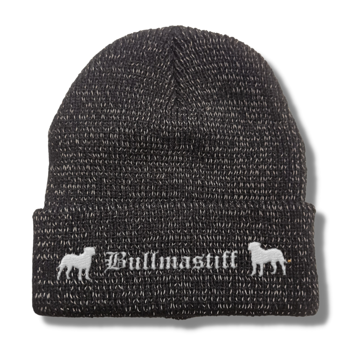Bad Bullmastiff reflektierende Mütze Stickerei Hund Winter Strickmütze reflex Beanie warm