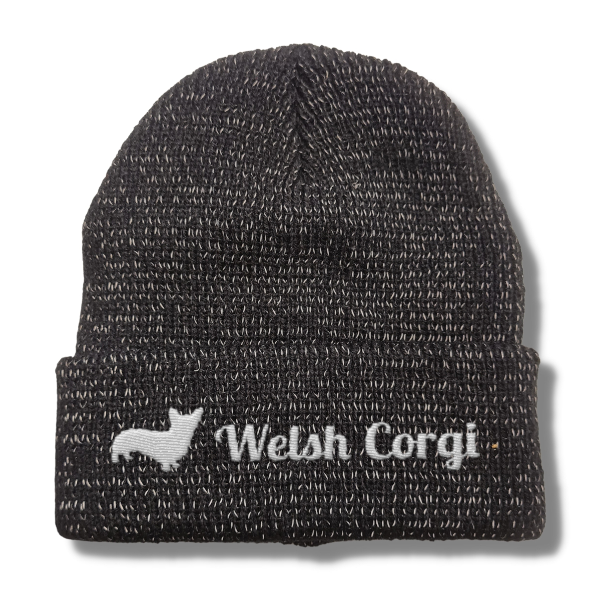 Welsh Corgi reflektierende Mütze Stickerei Hund Winter Strickmütze reflex Beanie warm kalt