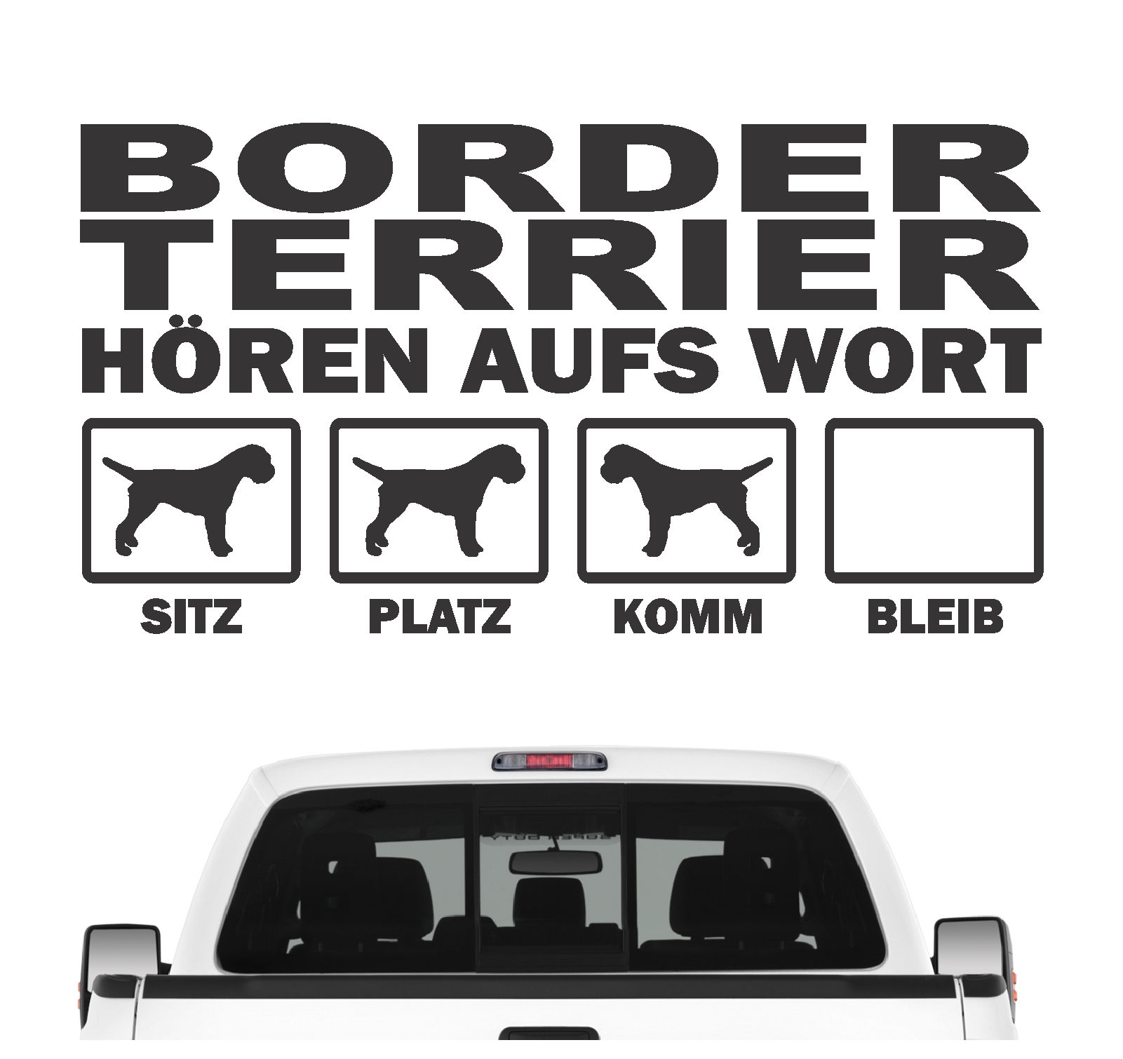 Border Terrier Dog  Hört aufs Wort Hunde Aufkleber Sticker Autoaufkleber