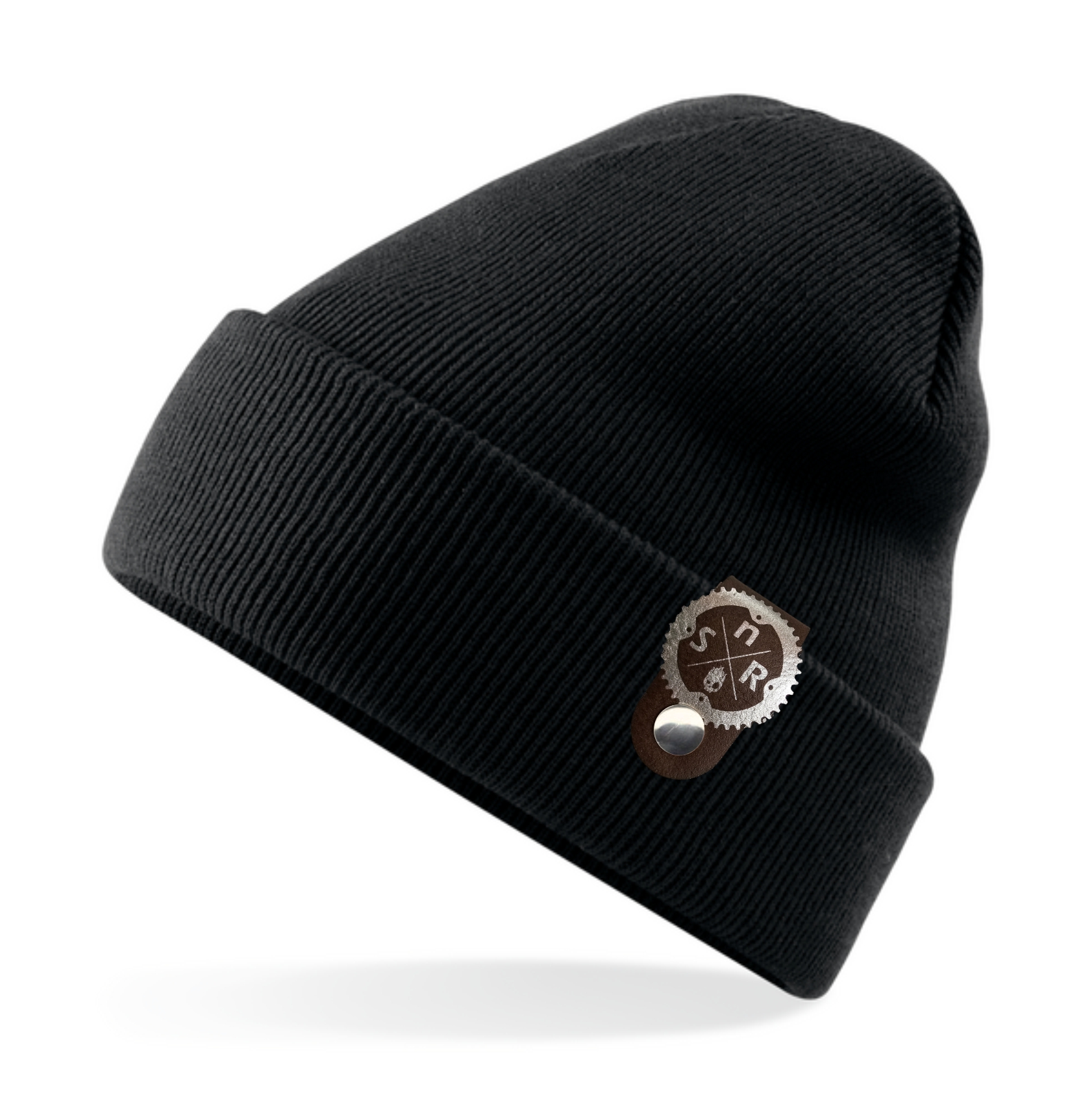 Shape and Ride Mütze Patch edel LederStrickmütze Warm Herren Damen