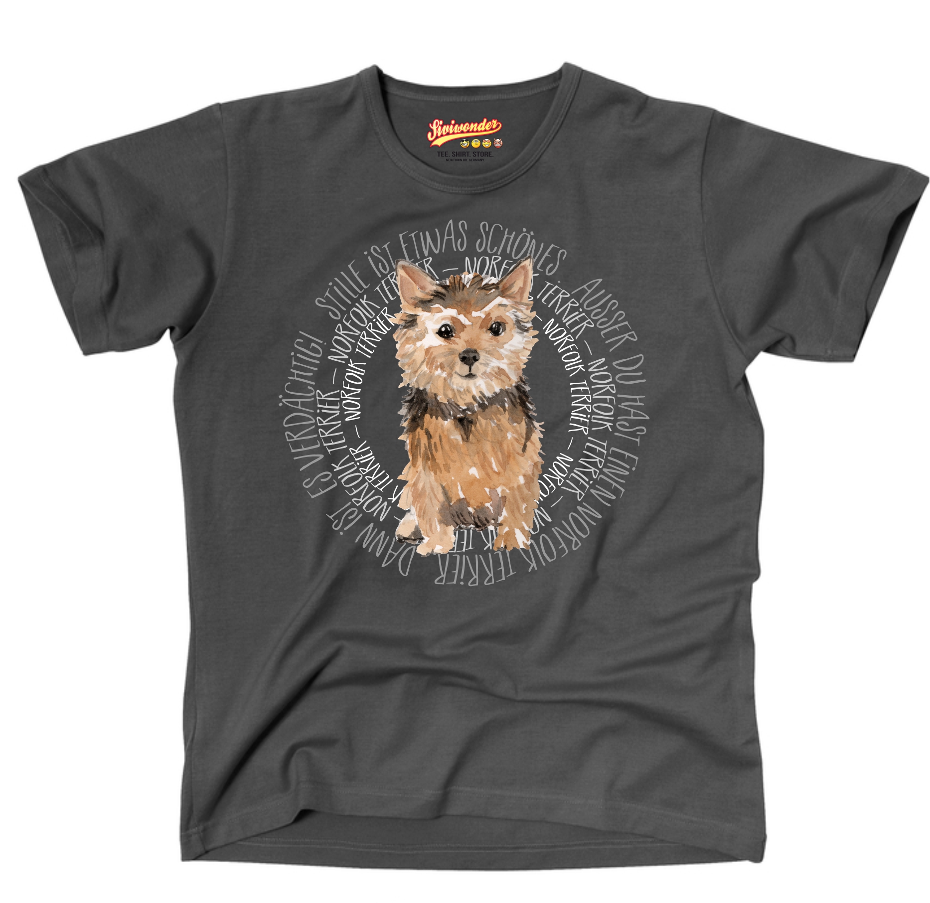 NORFOLK TERRIER UNISEX T-SHIRT CIRCLE Watercolor by SIVIWONDER
