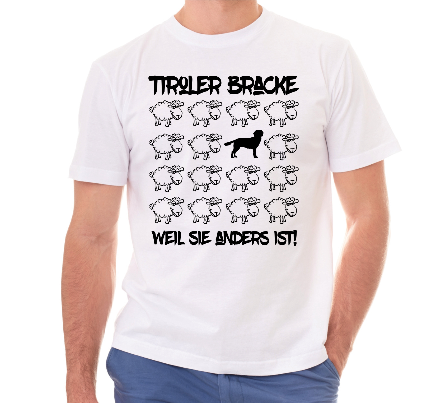 TIROLER BRACKE UNISEX T-SHIRT BLACK SHEEP by SIVIWONDER