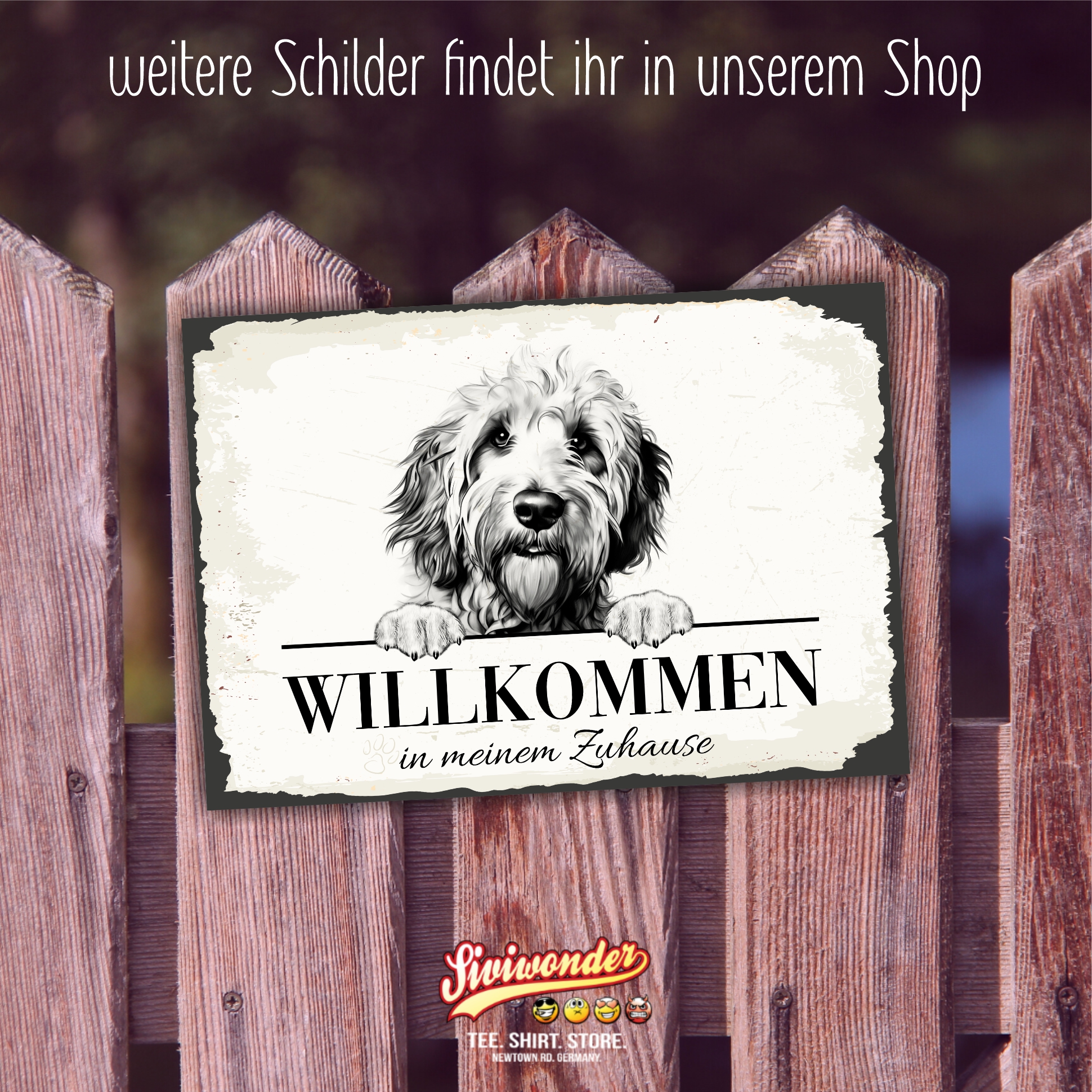 Hundeschild Willkommen Zuhause Labradoodle  Doodle Schild
