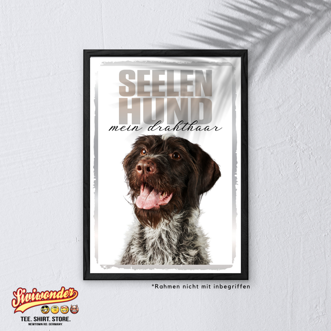 Deutsch Drahthaar Seelenhund Dog Schild Spruch Türschild Hundeschild Warnschild Soulmate