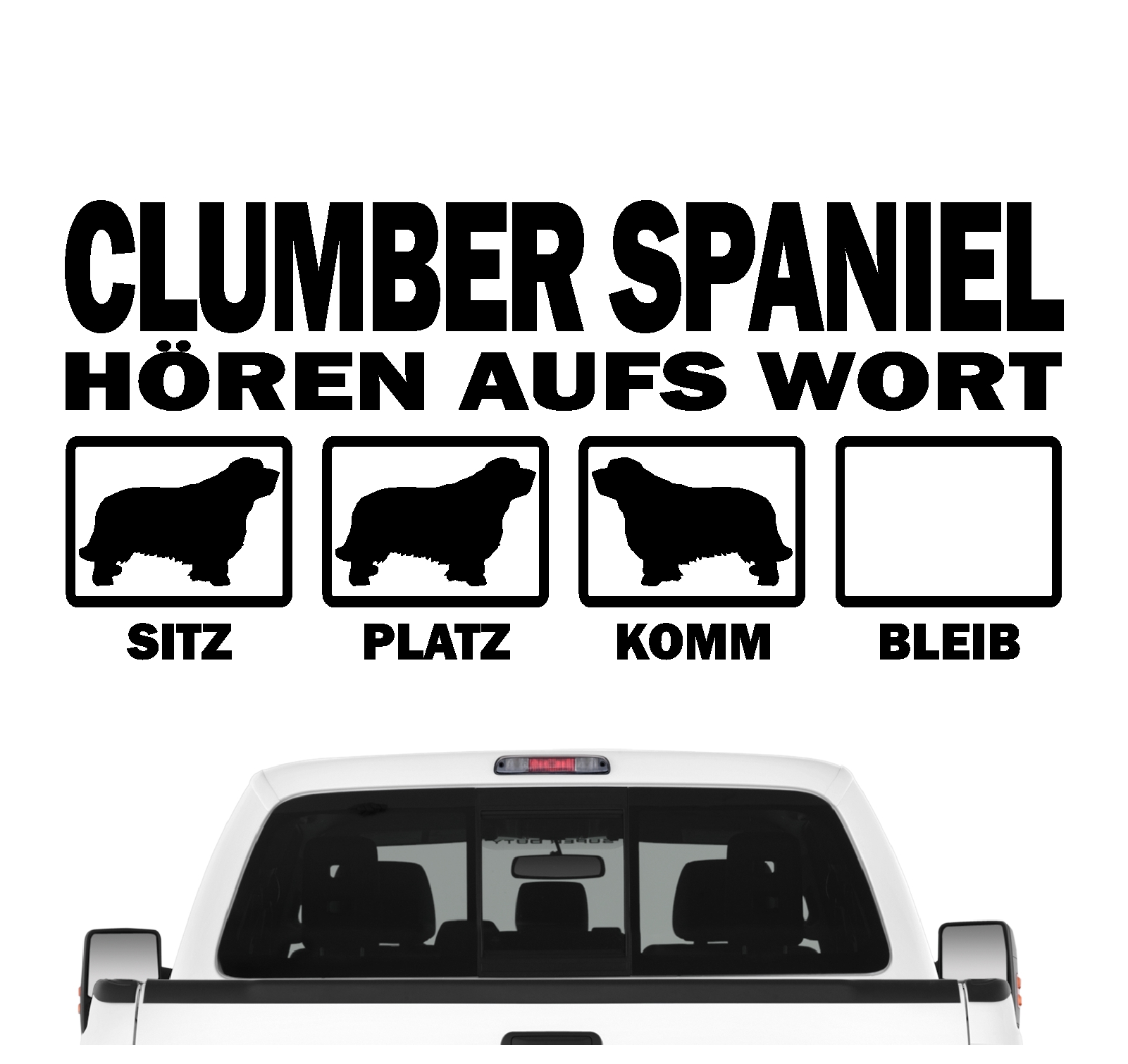 Clumber Spaniel Spanier Dog  Hört aufs Wort Hunde Aufkleber Sticker Autoaufkleber
