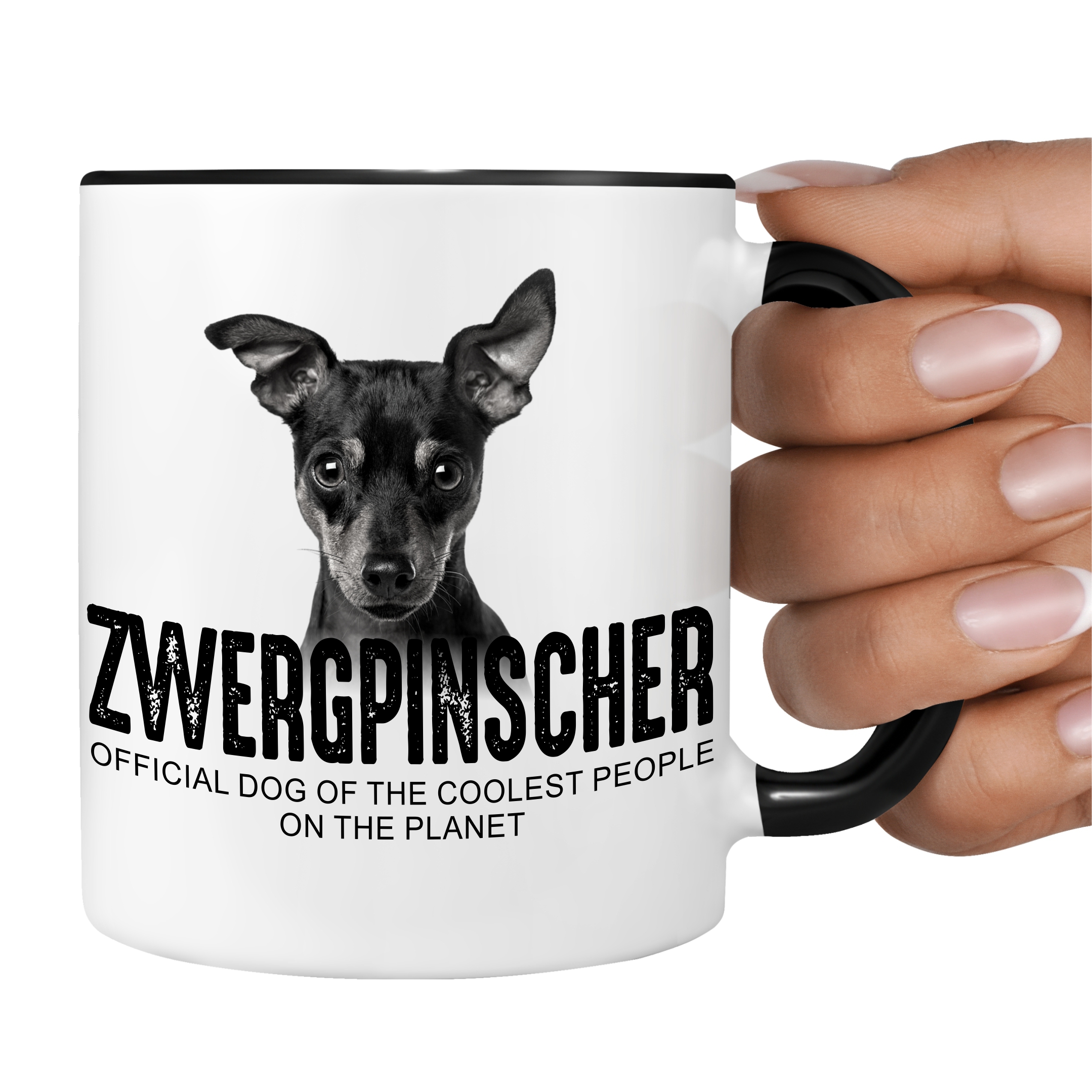Zwergpinscher Pinscher Min Pin  Miniature Mini  Dog Tasse Kaffeetasse Kaffeebecher happy Design by Siviwonder