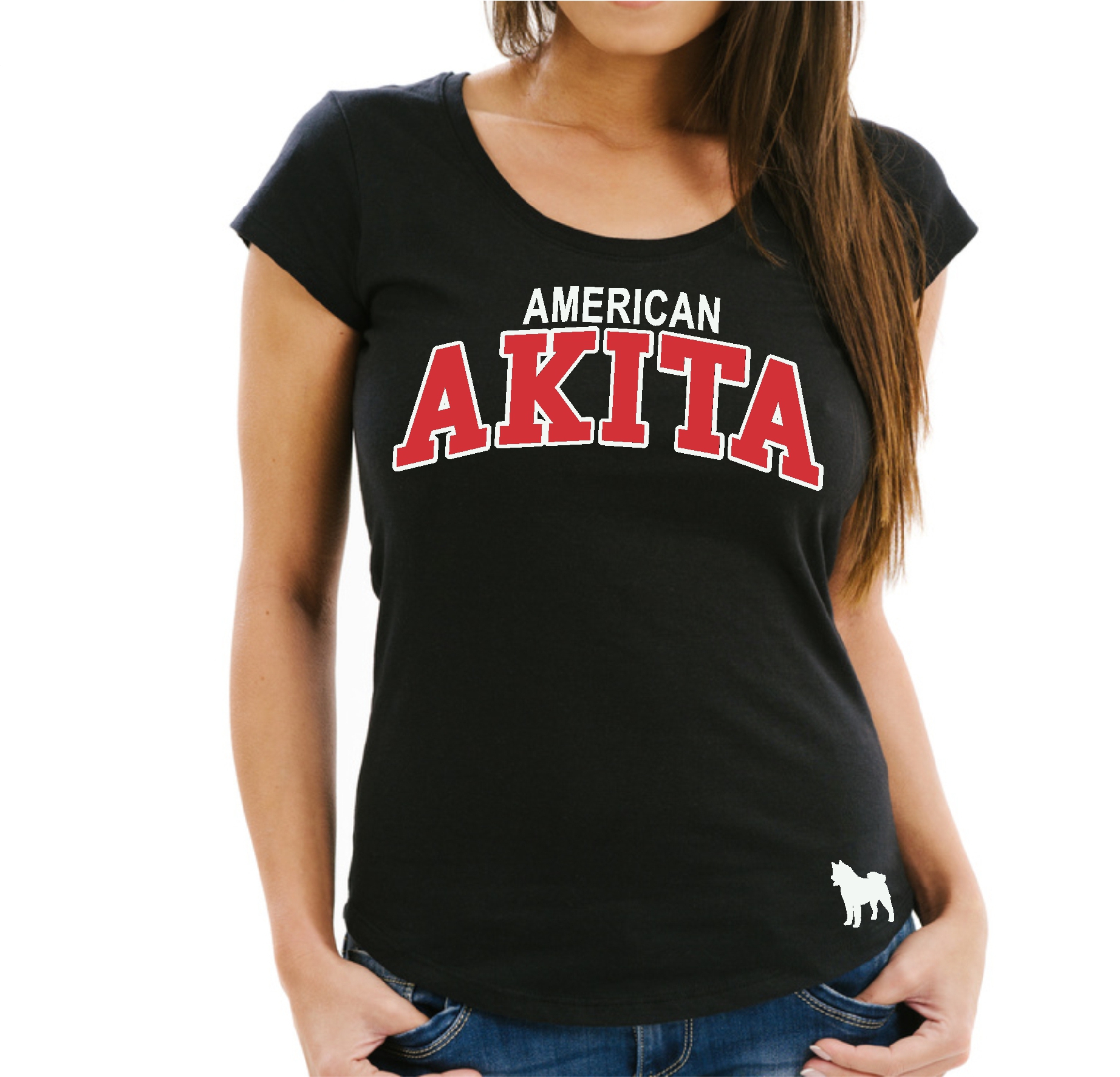 American Akita Damen T-Shirt Extreme Hundemotiv Inu Japan Great Japanese Dog
