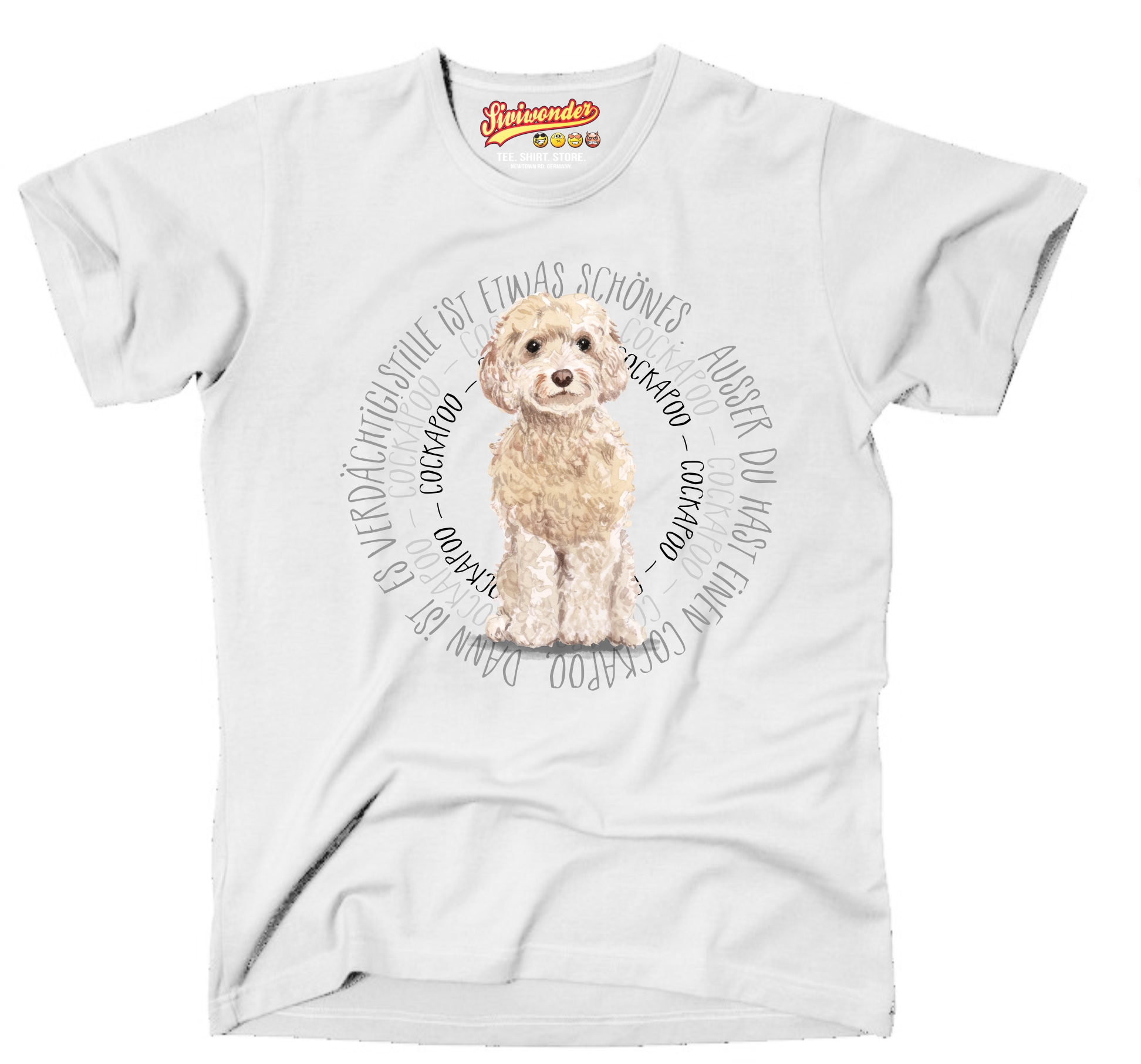 COCKAPOO UNISEX T-SHIRT CIRCLE Watercolor by SIVIWONDER