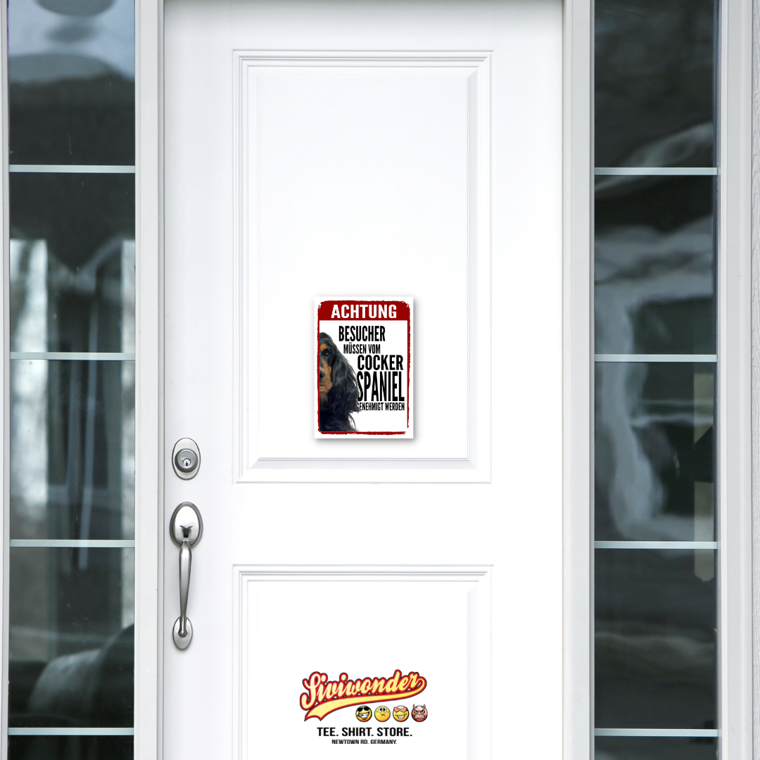 Cocker Spaniel 1 Genehmigung Dog Schild Spruch Türschild Hundeschild Warnschild