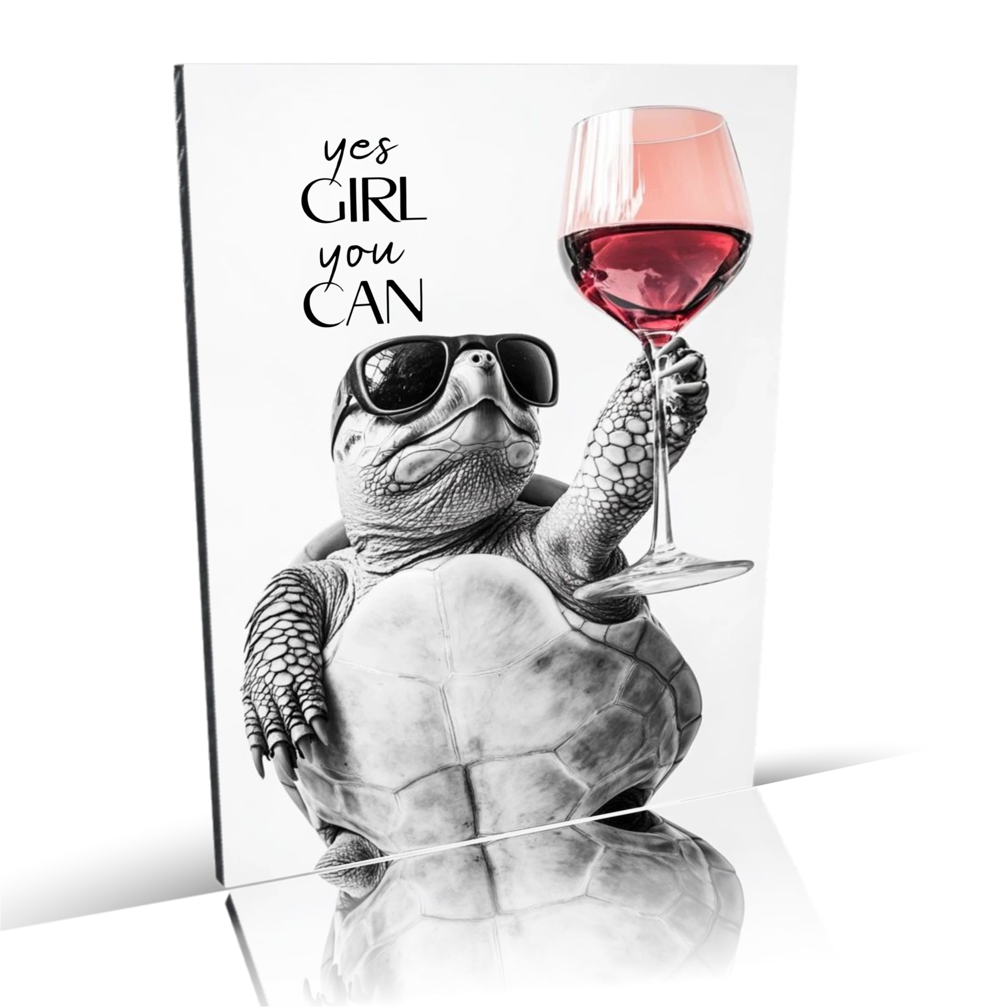 Schild Schildkröte Artprint Wein Spruch Deko Turtle Wanddekor Geschenkidee Quotes Weinliebhaber