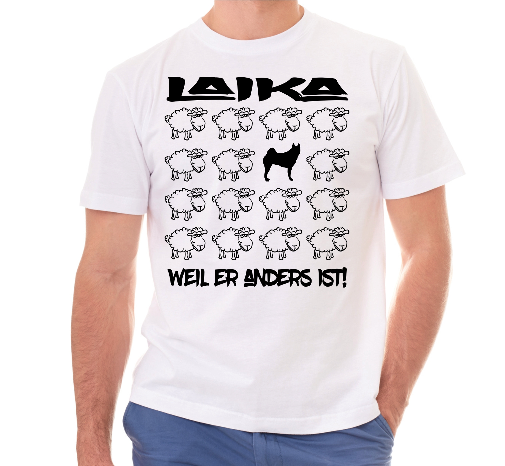 LAIKA UNISEX T-SHIRT BLACK SHEEP by SIVIWONDER