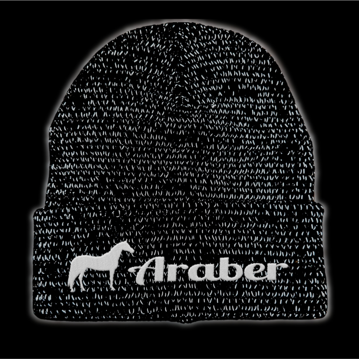 Araber reflektierende Mütze Stickerei Pferd Winter Strickmütze reflex Beanie warm