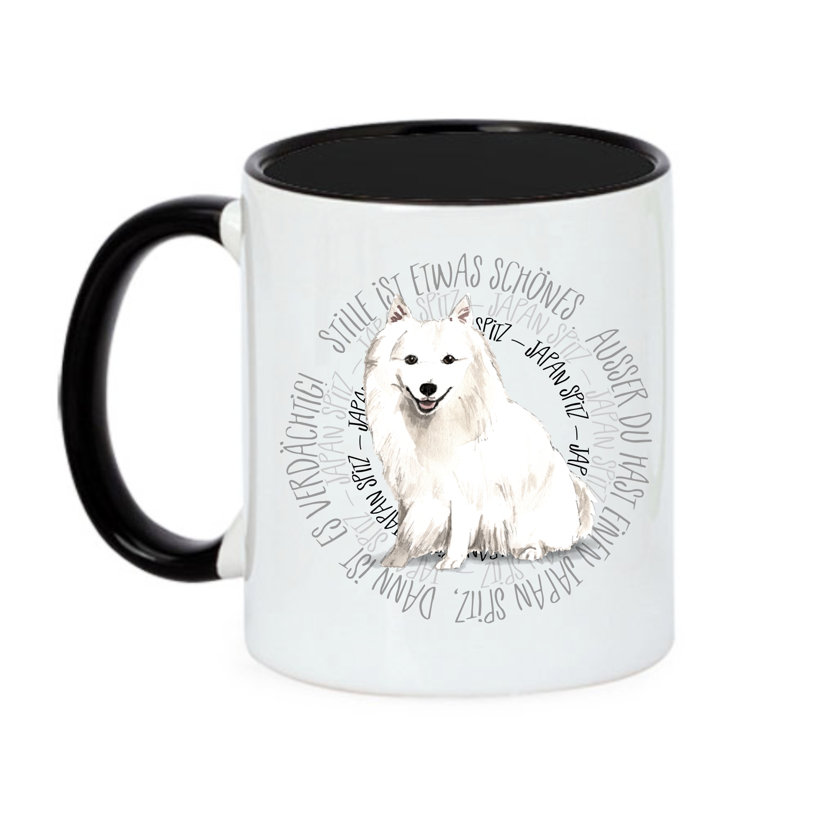 JAPAN SPITZ TASSE CIRCLE WATERCOLOUR Motiv by SIVIWONDER