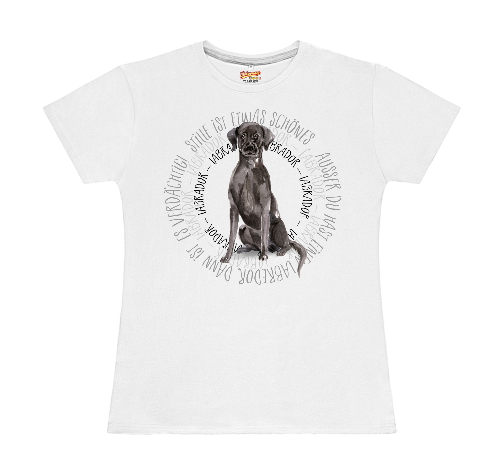 BLACK LABRADOR DAMEN T-SHIRT CIRCLE Watercolor by SIVIWONDER