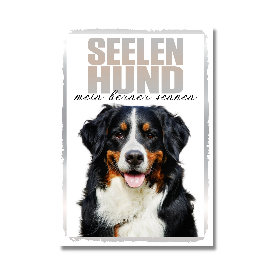 Berner Sennenhund Seelenhund Dog Schild Spruch Türschild Hundeschild Warnschild Soulmate