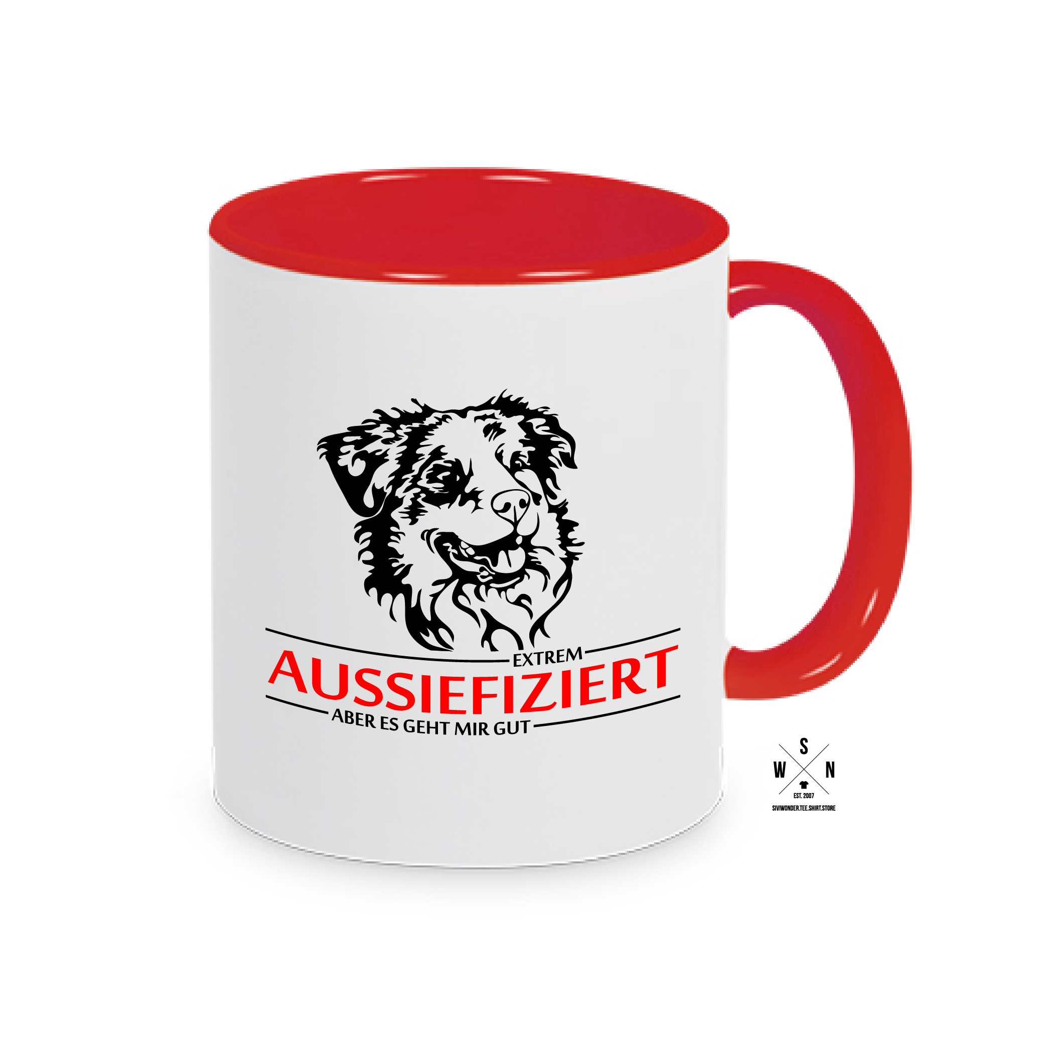 Tasse Kaffebecher INFIZIERT AUSTRALIAN SHEPHERD AUSSIEFIZIERT
