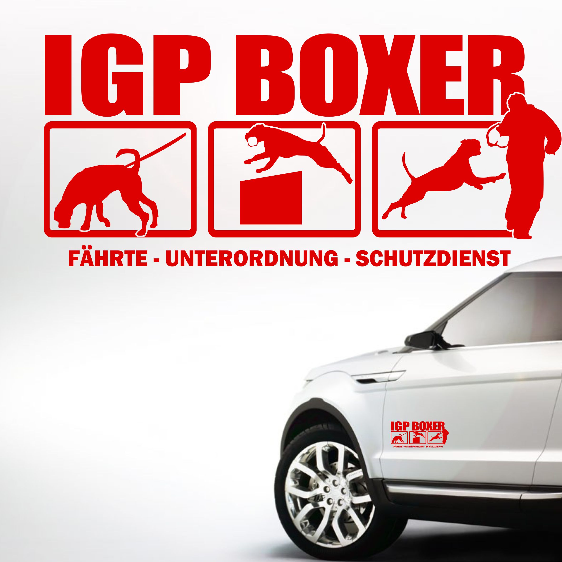 Aufkleber Hundemotiv Rasse IGP IPO Begleithund Prüfung Internationale Prüfungsordnung Gebrauchshudeprüfung Fährte Schutzdi