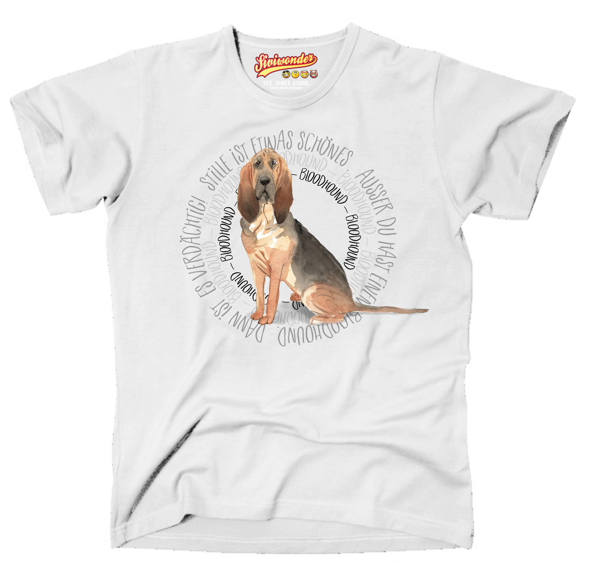 BLOODHOUND UNISEX T-SHIRT CIRCLE Watercolor by SIVIWONDER