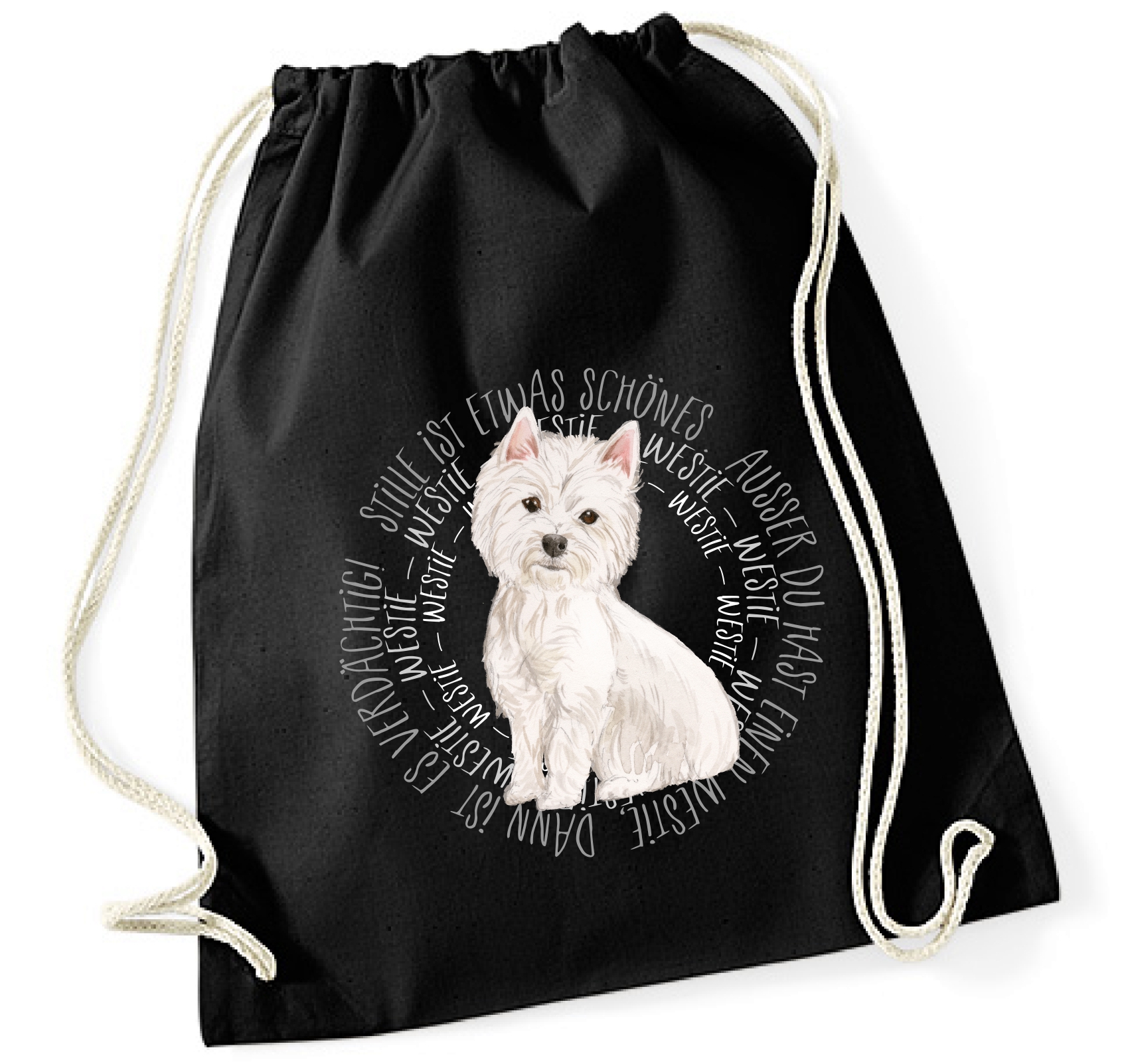 WESTIE TURNBEUTEL CIRCLE Watercolor by SIVIWONDER