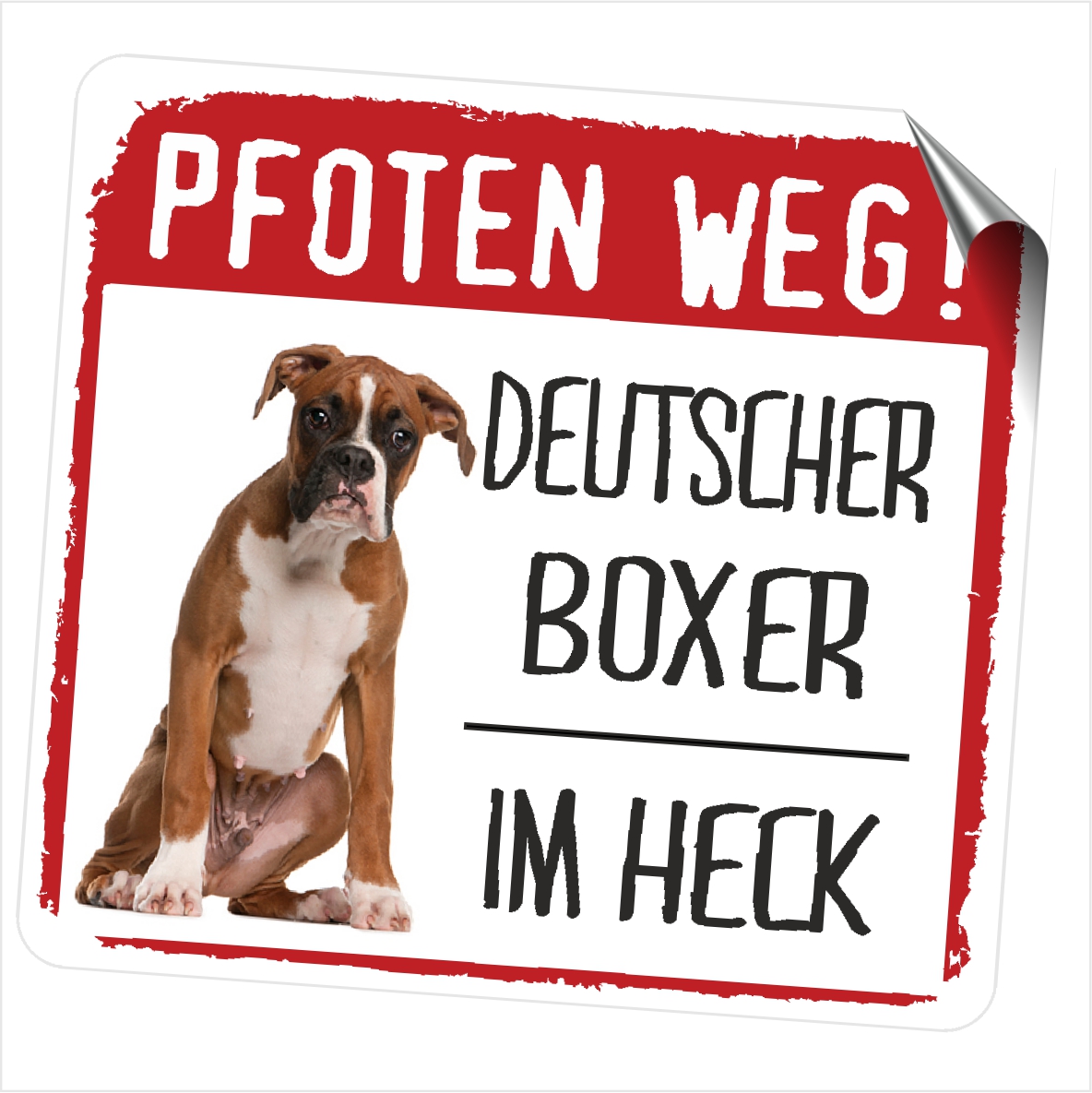 Boxer deutscher Autoaufkleber PFOTEN WEG Hundeaufkleber Aufkleber Folie Hund