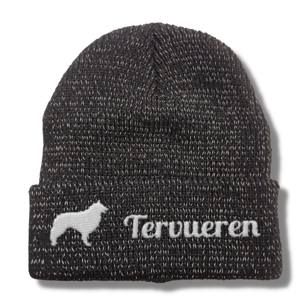 Tervueren reflektierende Mütze Stickerei Hund Winter Strickmütze reflex Beanie warm kalt