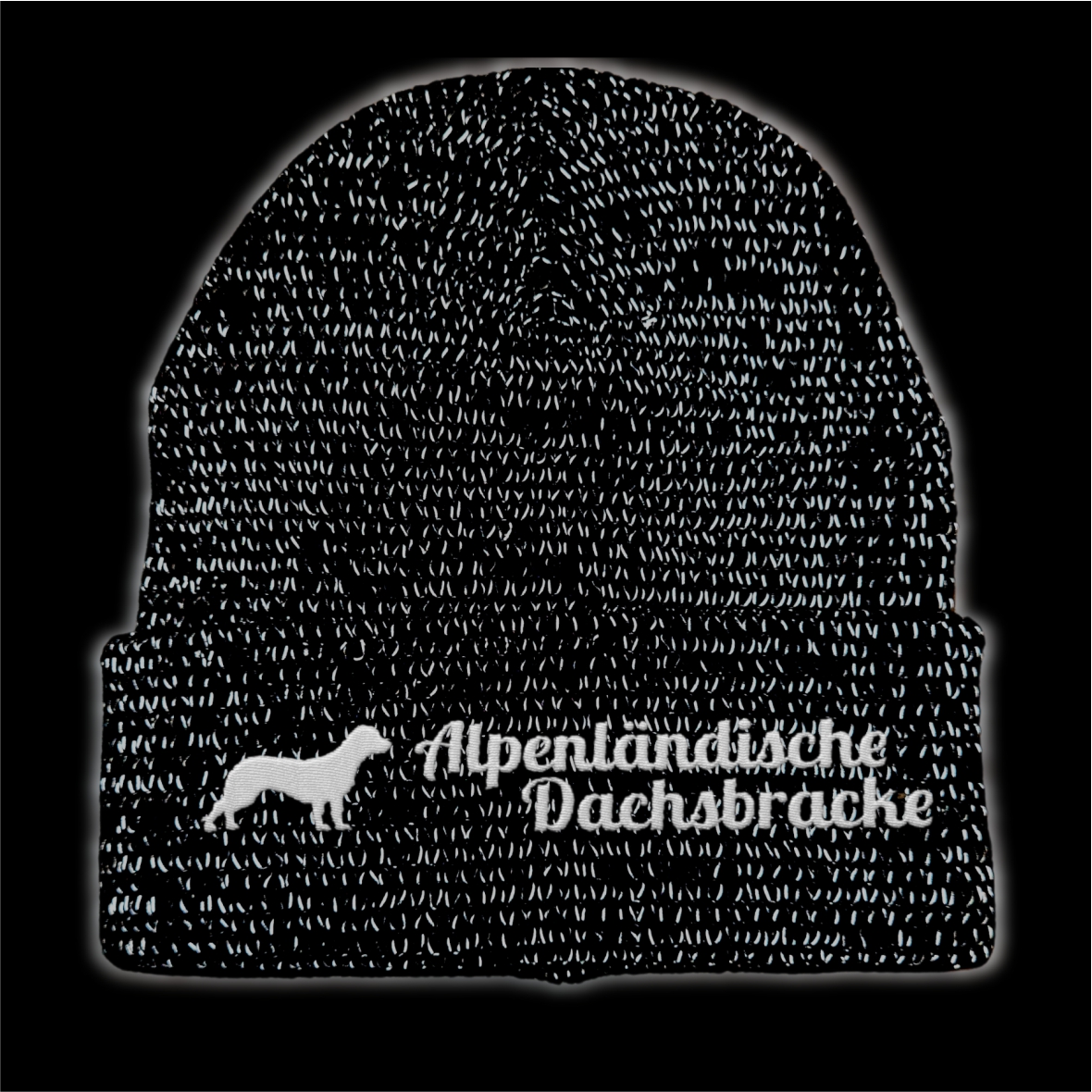 Alpenländische Dachsbracke reflektierende Mütze Stickerei Hund Winter Strickmütze reflex Beanie warm