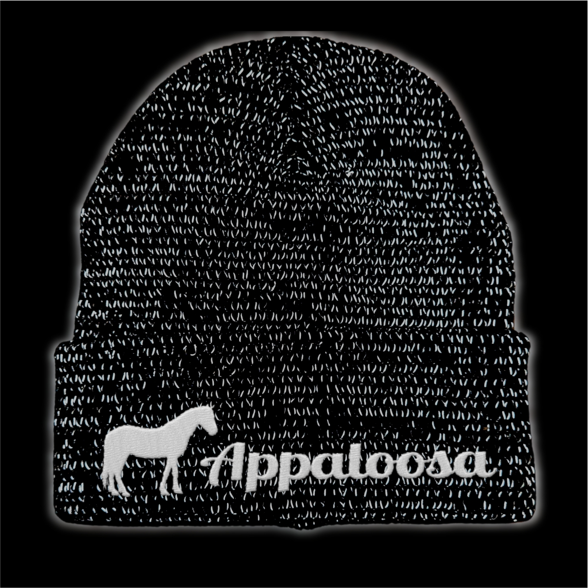 Appaloosa reflektierende Mütze Stickerei Pferd Winter Strickmütze reflex Beanie warm