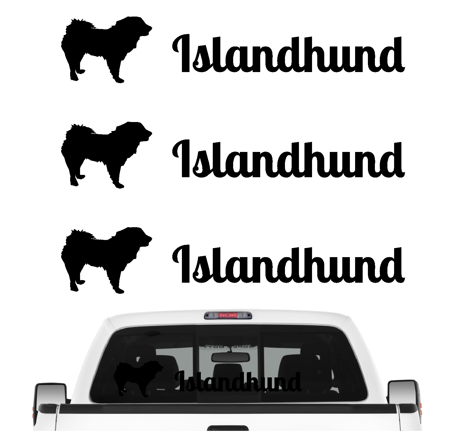 Islandhund Spitz Island Islandsk Farehond Icelandic Sheepdog Dog 3er Set  AUTOAUFKLEBER Aufkleber Hunde Hundemotiv by SIVIWONDER