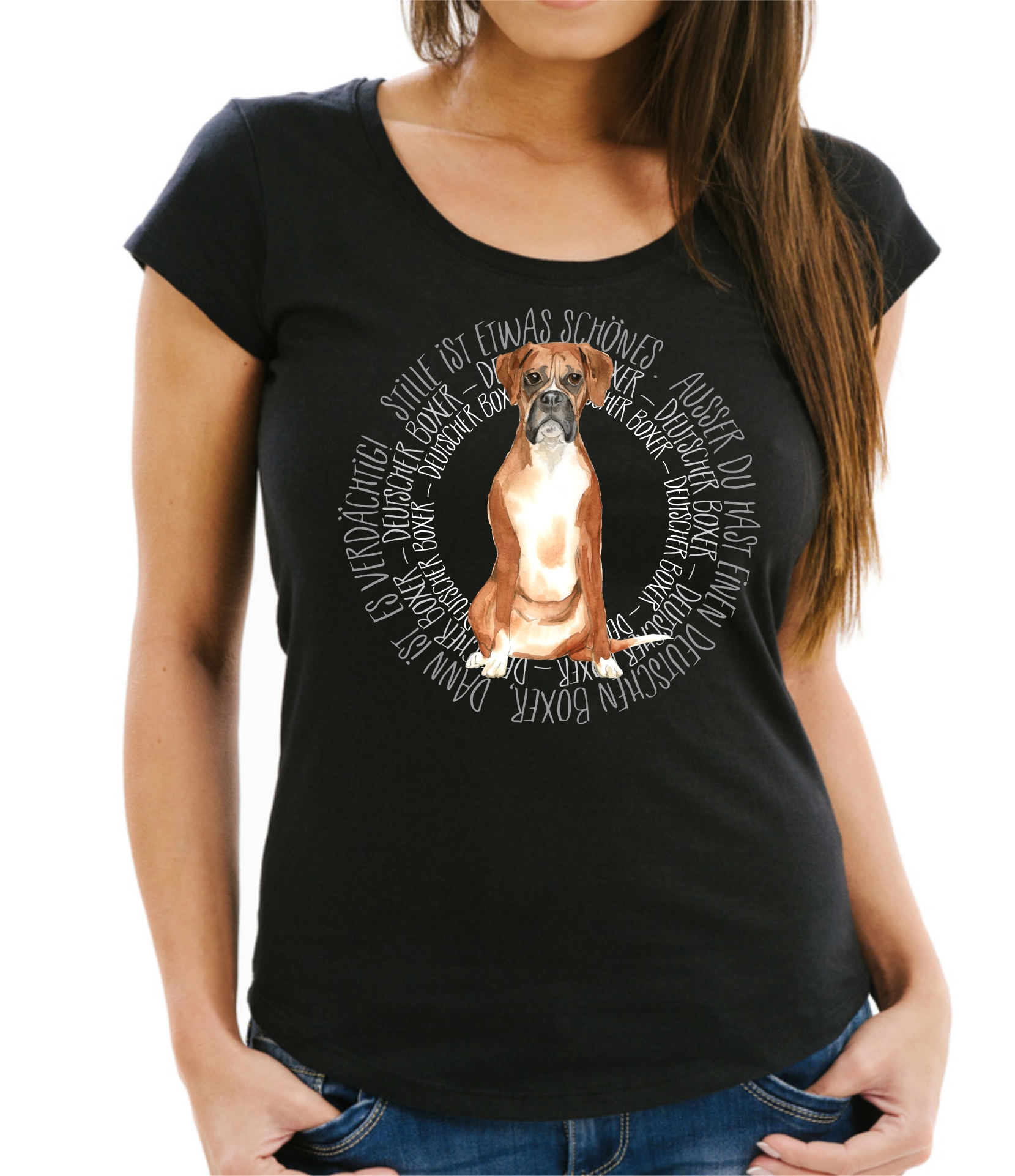 BOXER DAMEN T-SHIRT CIRCLE Watercolor by SIVIWONDER