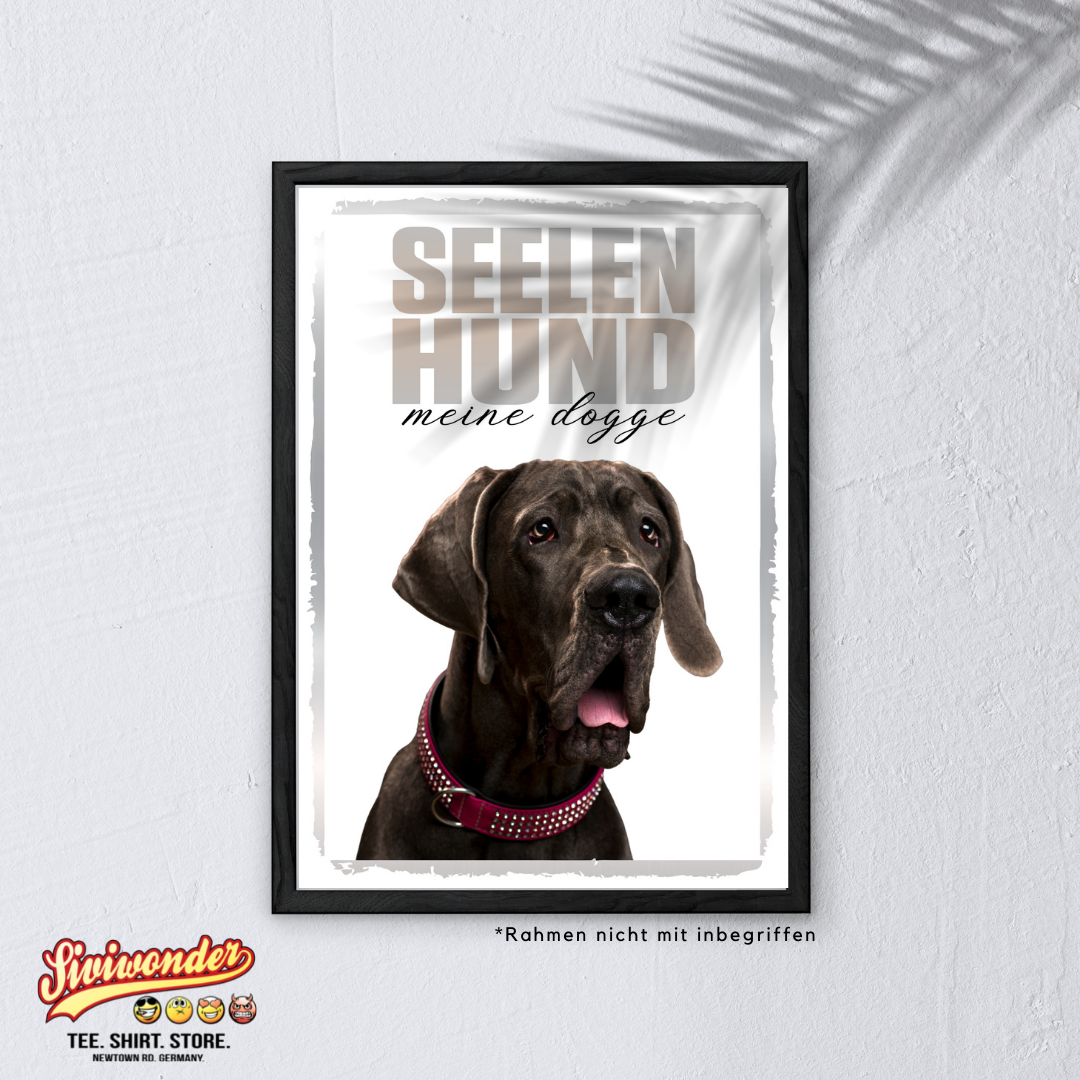 Deutsche Dogge Seelenhund Dog Schild Spruch Türschild Hundeschild Warnschild Soulmate