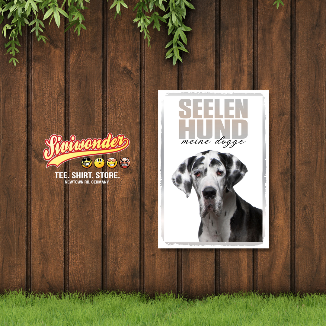 Deutsche Dogge 2 Seelenhund Dog Schild Spruch Türschild Hundeschild Warnschild Soulmate