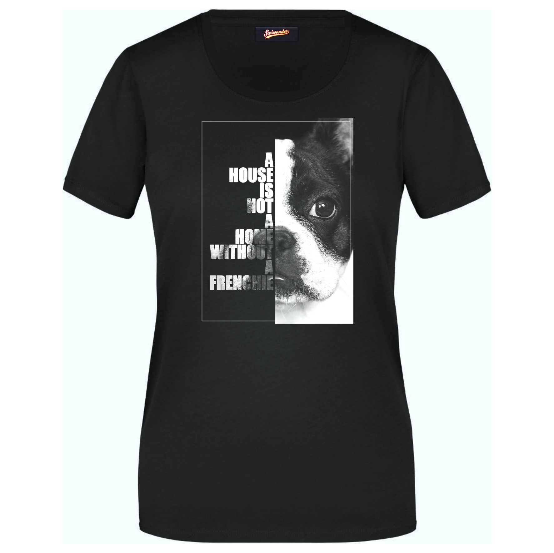 Französsiche Bulldogge Damen T-Shirt Face Hundemotiv Frenchie French Bulldog Bully Dog