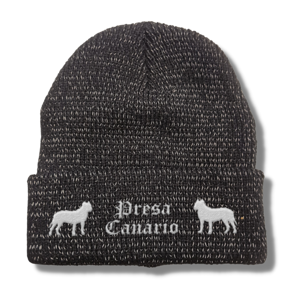 Bad Presa Canario reflektierende Mütze Stickerei Hund Winter Strickmütze reflex Beanie warm