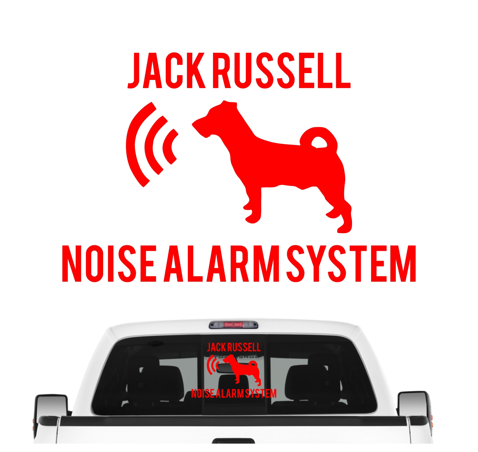 Jack Russell Noise Alarmsystem Auto Aufkleber Hund Folie JRT Russel