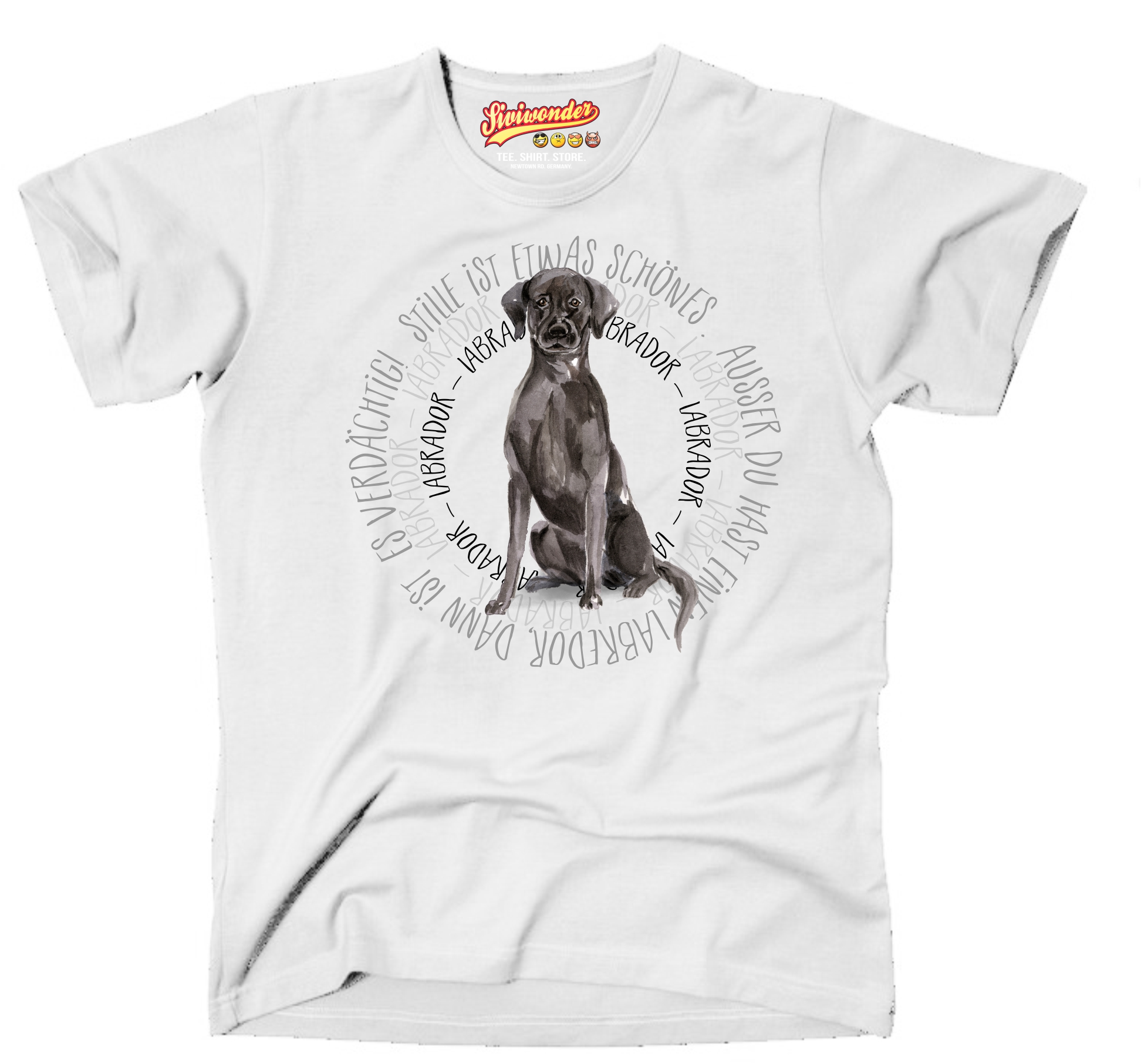BLACK LABRADOR UNISEX T-SHIRT CIRCLE Watercolor by SIVIWONDER