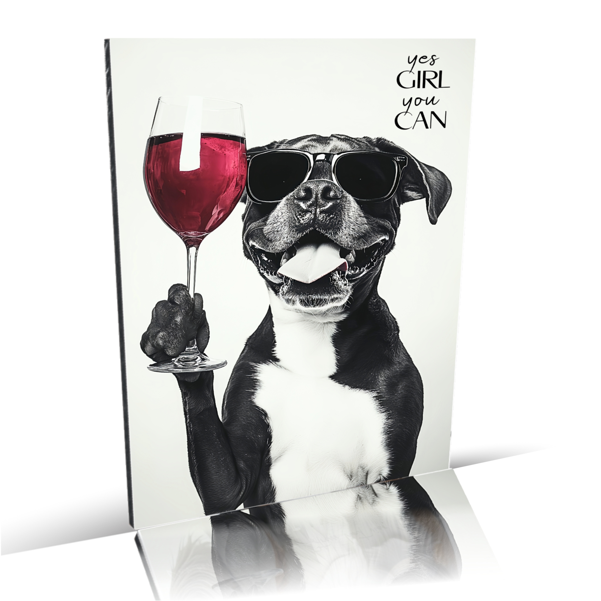 Schild Hund Boxer Artprint Wein Spruch Deko Wanddekor Geschenkidee Weinliebhaber Quotes