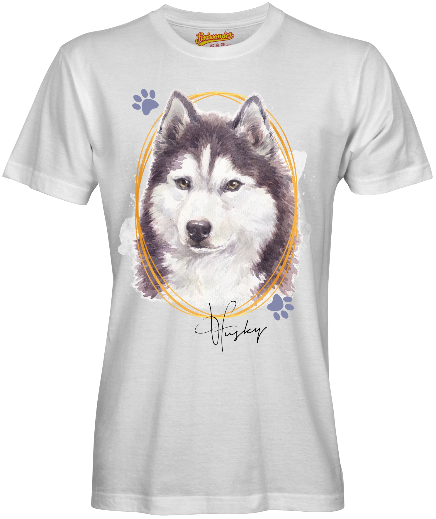 Unisex T-Shirt HUSKY Signature Dogs by Siviwonder