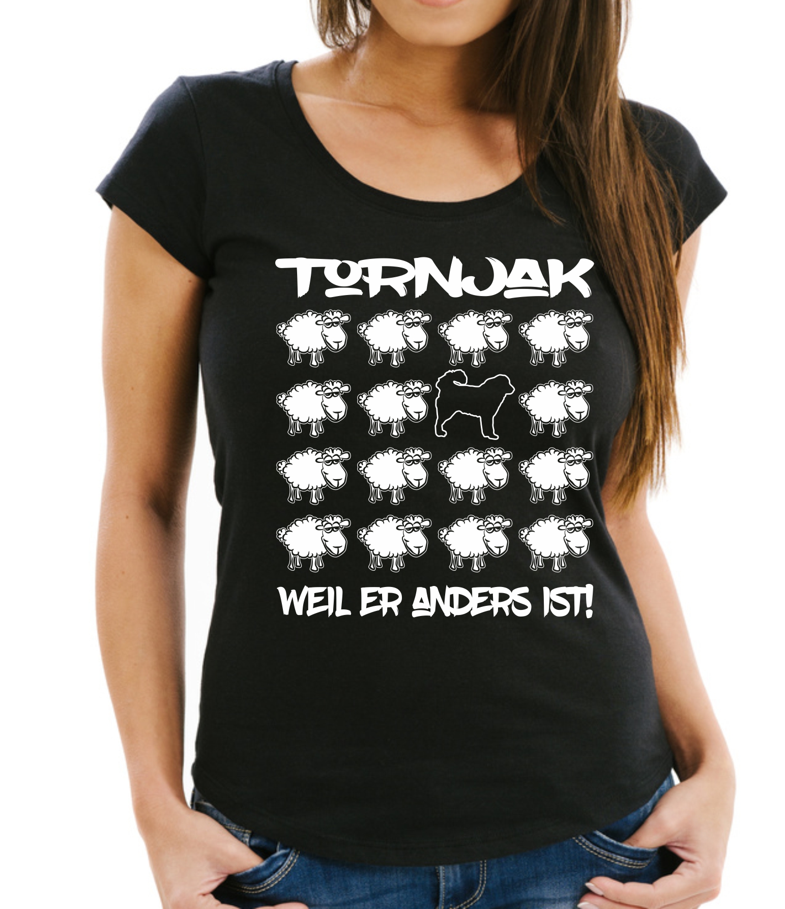 TORNJAK DAMEN T-SHIRT BLACK SHEEP by SIVIWONDER